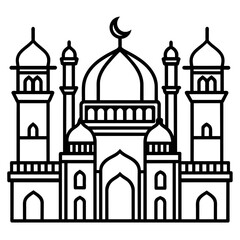 Masjid Outline vector illustration