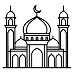 Masjid Outline vector illustration