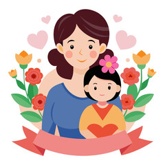 Happy mothers Day Vector Illustration