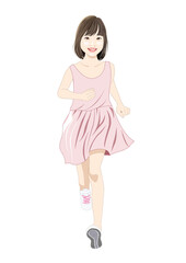 笑顔で楽しく走る少女