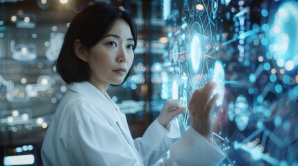 Naklejka premium Scientist is conducting research