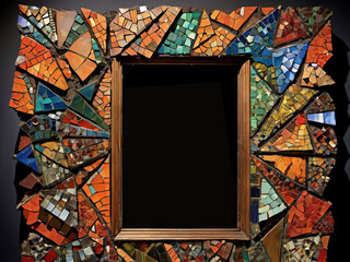 Mock Up Picture with Large Abstract Mosaic Frame