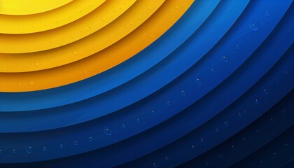 Abstract yellow and blue geometric curve overlap layer background with halftone dots decoration.