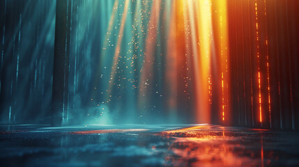 Ambient and Music. directional spot-light from right. AI generative