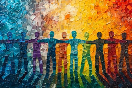 Fostering a culture of acceptance and collaboration in the corporate environment through unity and togetherness - crafted using artificial intelligence technology