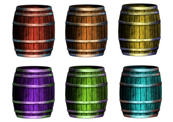 樽のイラストセット
