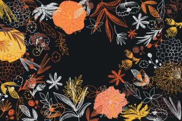 Fotobehang seamless-pattern-background-flower-textile pattern © Sohail