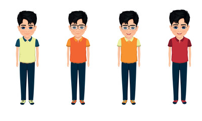 four different clothing styles of a child