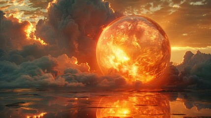 A shimmering translucent orb of light representing a distant and unknown planet with its own unique atmosphere and secrets waiting to be discovered.