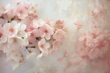 A dreamy and ethereal bouquet of cherry blossoms, creating a soft and delicate atmosphere