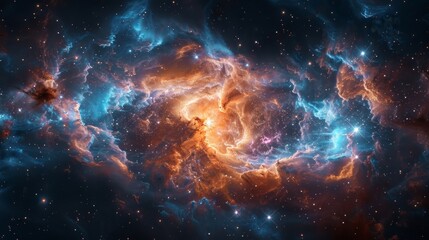 Fototapeta premium A nebula with its vibrant swirls of gas and dust adding to the beauty and diversity of the everexpanding cosmic web.