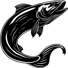 Stylized Black Eel Vector  Illustration