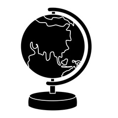 Black Globe Icon Vector 