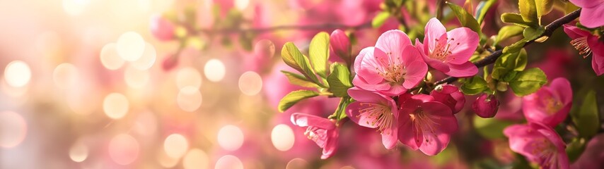 Wunderschöne Frühlingsblumen um einen Bokeh-Hintergrund, Platz für Text, Draufsicht, frisch, schön - obrazy, fototapety, plakaty