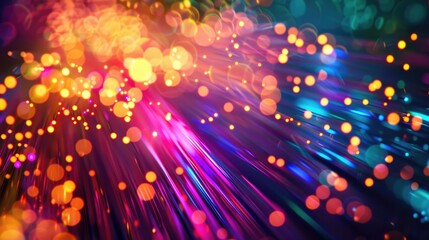 Fototapeta premium Abstract light concept of abstract colorful fibers.