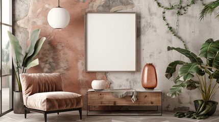 Stylish Interior Setup with Modern Aesthetic and Decorative Elements