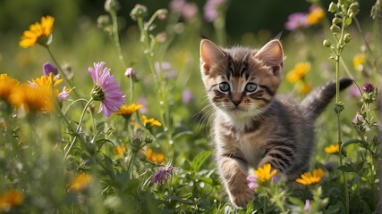 Fototapeta premium cat in the grass