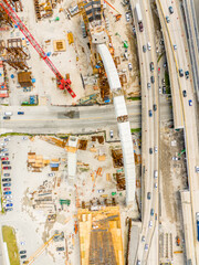 Aerial Miami Signature Bridge construction site