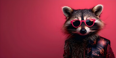 Raccoon in 1980s hip hop fashion AIgenerated image. Concept Fashion, Raccoon, 1980s, Hip Hop, AI-generated Image