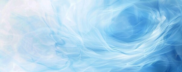 A blue and white background with a blue flame