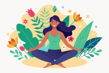 Obraz na płótnie Canvas yoga girl vector illustration