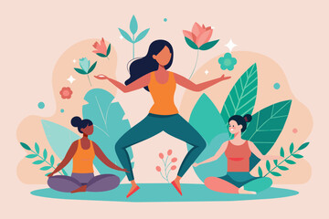 yoga girl vector illustration