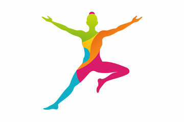 Fototapeta na wymiar colorful yoga girl silhouette vector illustration