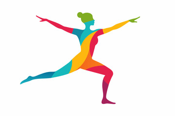 Fototapeta na wymiar colorful yoga girl silhouette vector illustration