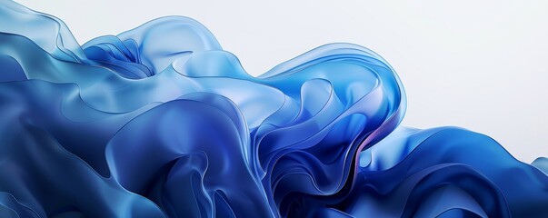 A blue and white background with a blue and white wave - obrazy, fototapety, plakaty