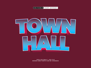 town hall editable text effect