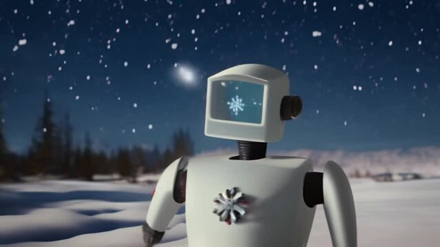 robot in the snow