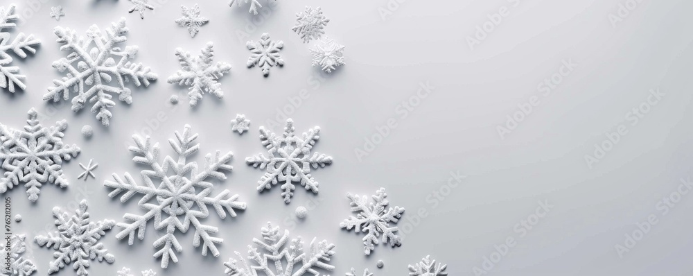 Poster a white background with a snowflake pattern