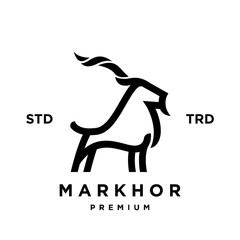 Markhor head animal logo design inspiration