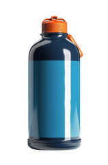 Blue Water Bottle with Orange Cap