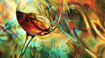 Gordijnen wine in a glass © umair
