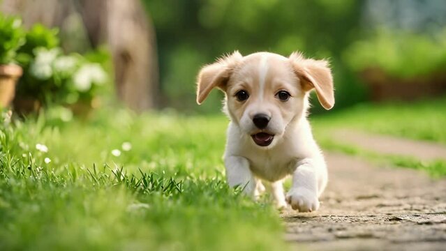 golden retriever puppy on grass