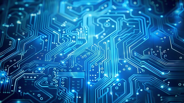 blue circuit board as abstract technology background