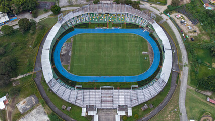 Aerial view of the centenary stadium of the city of Armenia, Quindío, Colombia