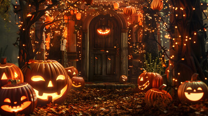 A Halloween party, with details of the party's decorations, the guests' costumes, and the festive atmosphere.