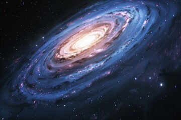 Galaxy with stars on dark space background