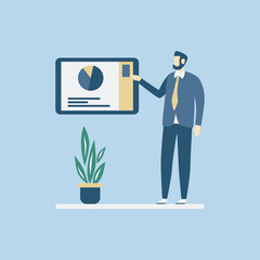 Flat illustration character design business concept