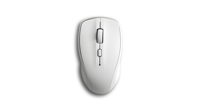 Computer mouse isolated on transparent background, top view