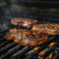 grilled meat on the grill