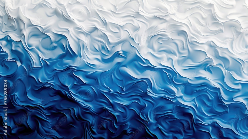 Poster abstract blue and white fluid pattern - a visually compelling image capturing the fluidity and contr