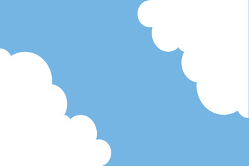 空と雲のシンプルな背景イラスト