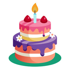 birthday cake isolated on white Background