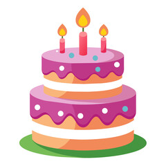 birthday cake isolated on white Background