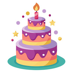 birthday cake isolated on white Background