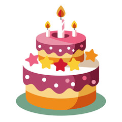birthday cake isolated on white Background