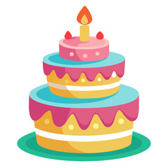 birthday cake isolated on white Background